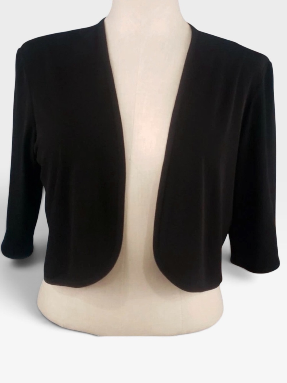 Sandra Darren Black Cropped Open-Front Bolero